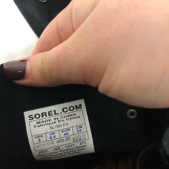 Sorel Joan Of Arctic Black Quarry Lace Up Moto Boots - Picture 11 of 15